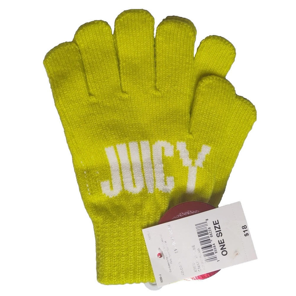 JUICY By JUICY COUTURE Chartreuse Lime Green Women One Size Gloves NEW